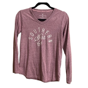 The Southern Shirt Company Women’s XS Long Sleeve Shirt Purple‎ V Neck